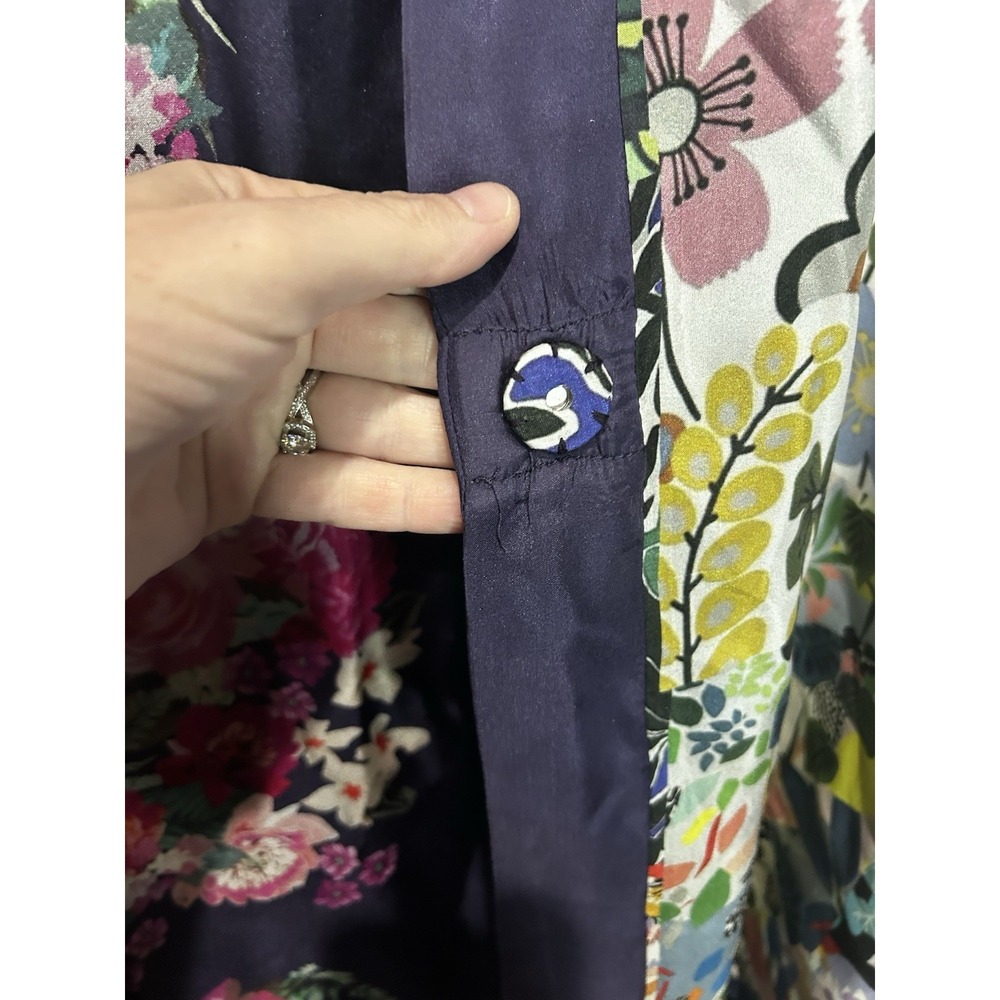 Johnny Was Chelsea Yena Silk Reversible Kimono Jacket Sz Sm Missing Tag - Picture 3 of 7
